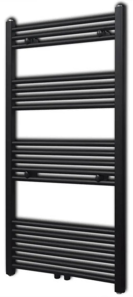 Radiatore Centrale Portasciugamano Dritto Nero 600 X 1160 Mm /