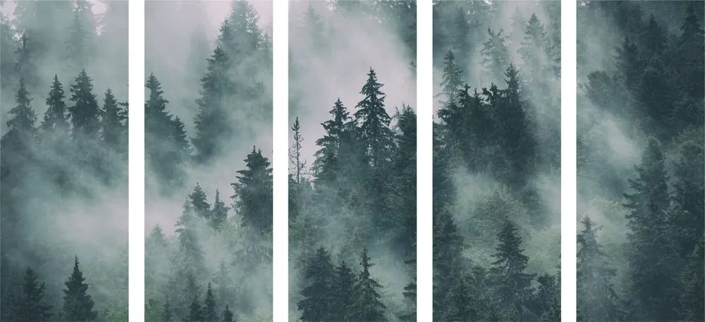 Quadri 5 pezzi – Montagne nella nebbia