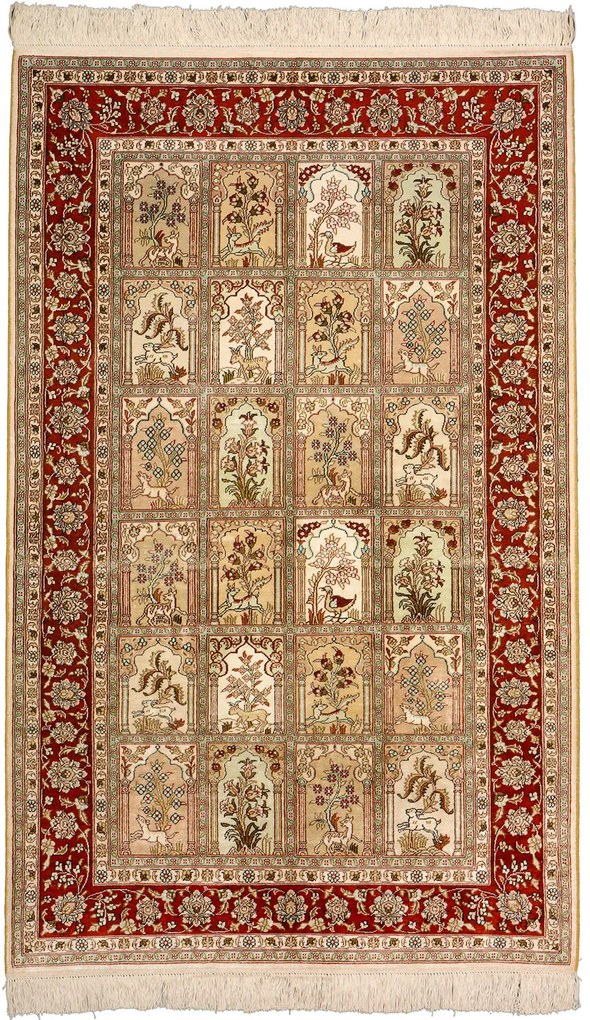 Hereke Tappeto 100x150 Beige (Cina) Annodato A Mano