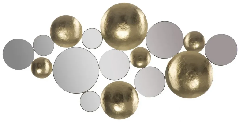 Pannello Decorativo Gold Mirror Glam 118X2,5X60 Cm In Ferro Con Specchi