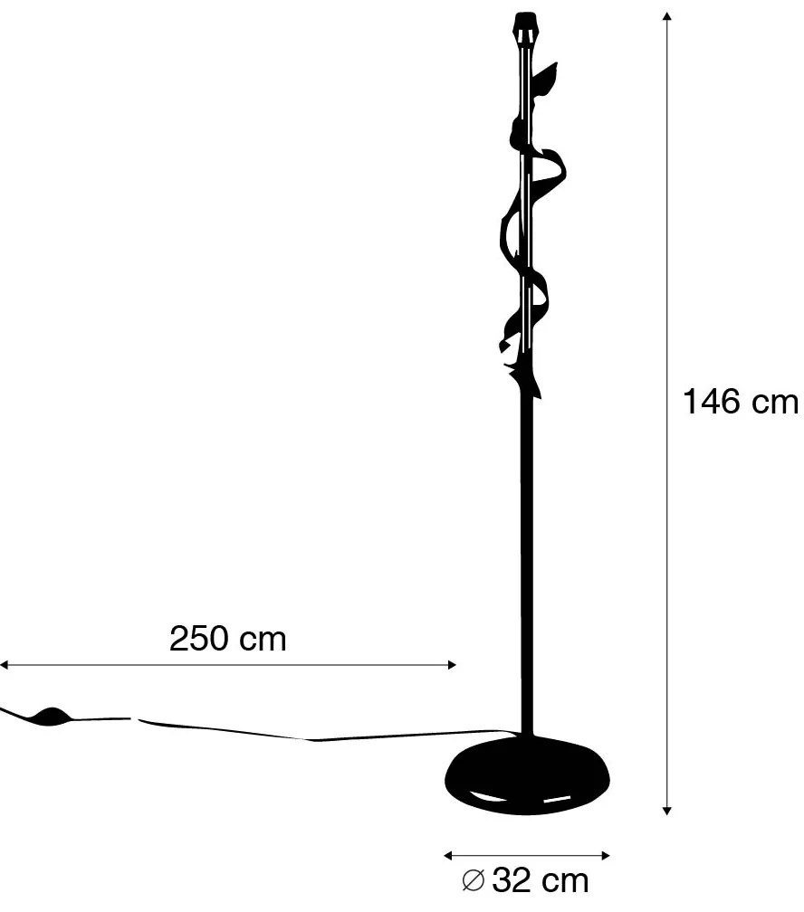 Lampada da terra vintage oro antico 29 cm senza paralume - Linden