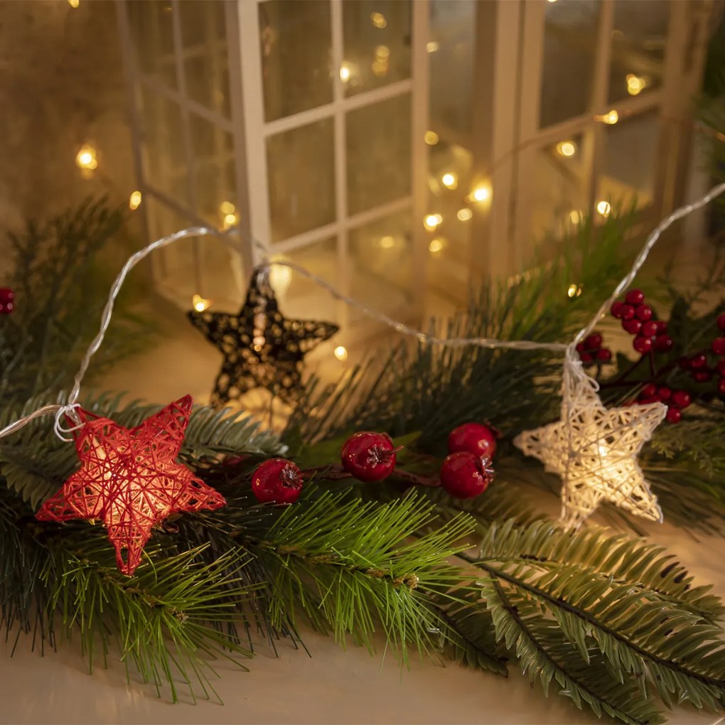 Luci a catena per esterni di Natale 3,3 m con 10 luci LED - Stellina