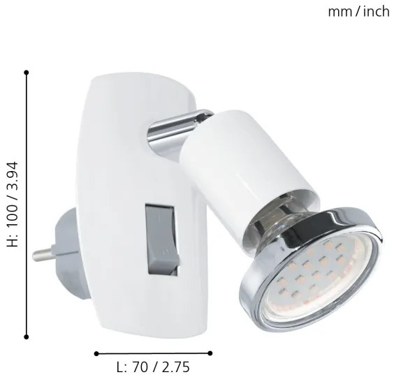 Eglo 92925 - Lampada LED con spina integrata MINI 4 1xGU10-LED/3W/230V