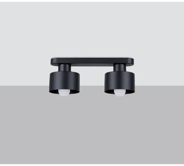 Sollux SL.1130 - Lampada da soffitto SAVAR 2xE27/60W/230V nero