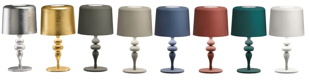 Lampada Da Scrivania Contemporanea Eva D30Cm In Plastica Bianca E Alluminio