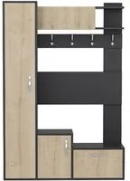 Mobile Ingresso Ursula, Rovere, Truciolare Melaminico, 125x35x184 cm, EPIKASA