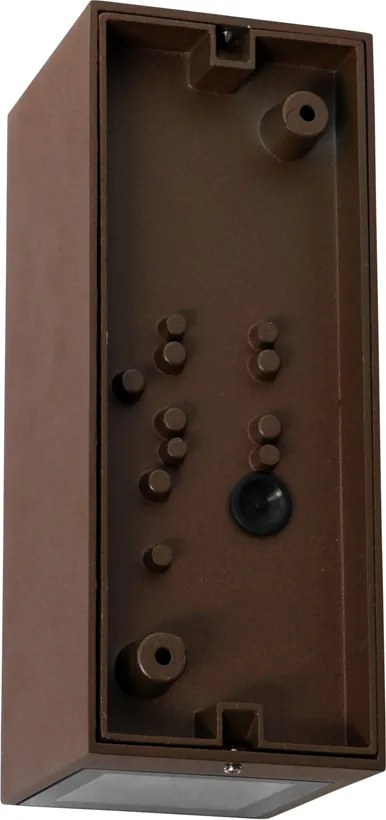 Lampada da parete marrone ruggine 2 luci GU10 AR70 IP44 con sensore di movimento - Baleno