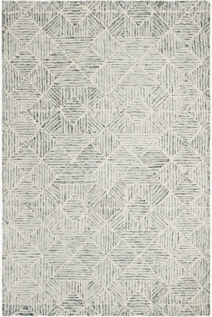 Tappeto in lana a pelo basso tuftato a mano Azure