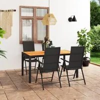 Set da Pranzo da Giardino 5 pz Nero e Marronecod mxl 72471