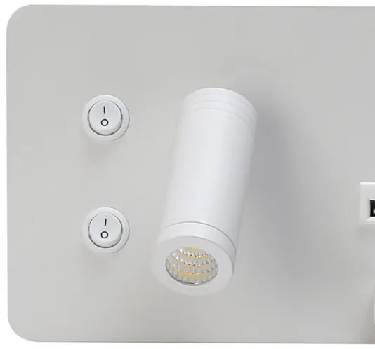 Immax 08285L-LED Applique con ripiano, USB e ricarica wireless LED/3W/230V + LED/3W