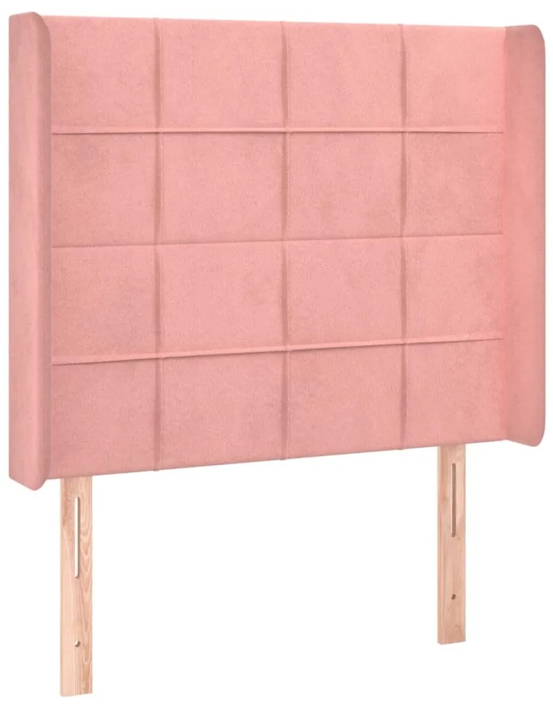 Testiera ad orecchio nera 93x16x118/128 cm in velluto