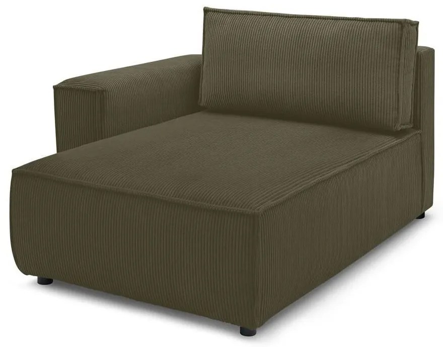 Modulo divano in velluto a coste verde chiaro, angolo sinistro Nihad modular - Bobochic Paris