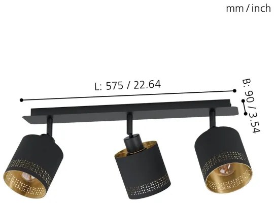 Eglo 99278 - Luce Spot ESTEPERRA 3xE27/28W/230V