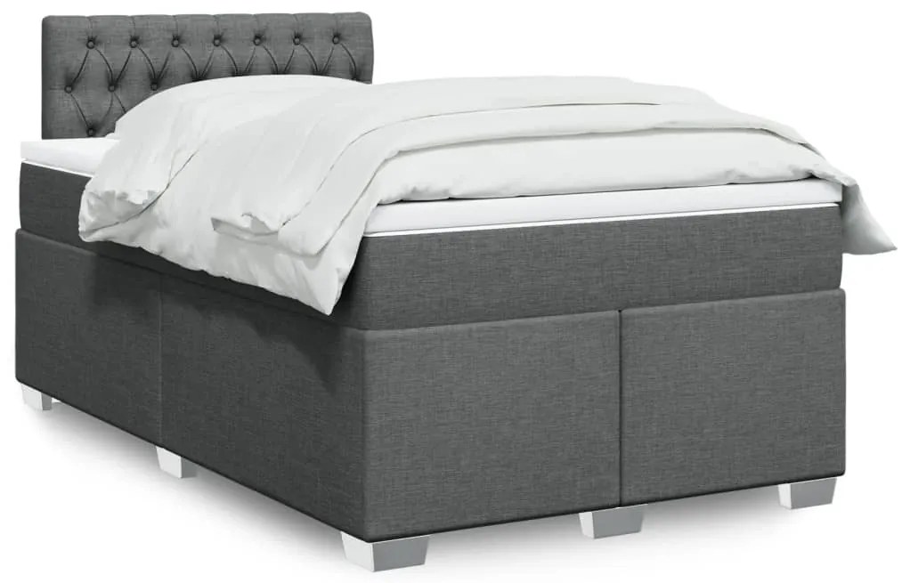 Giroletto A Molle Con Materasso Grigio Scuro 120x200 Cm Tessuto /