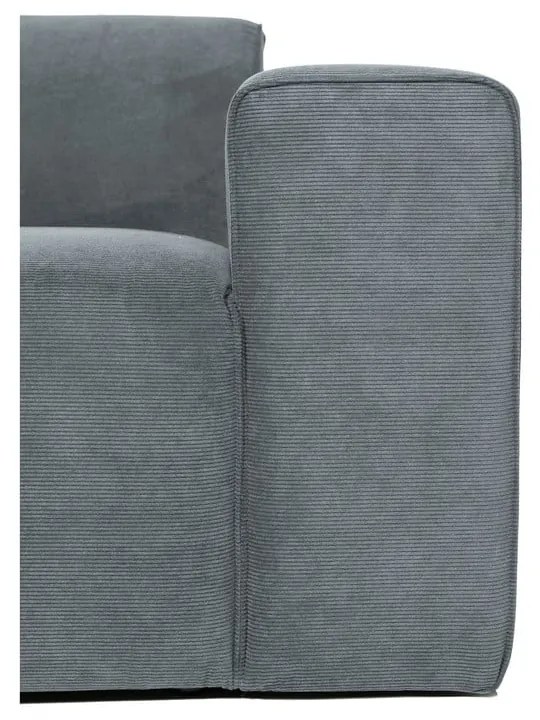 Divano angolare componibile grigio (con penisola a destra) con rivestimento in velluto a coste Sting – Scandic