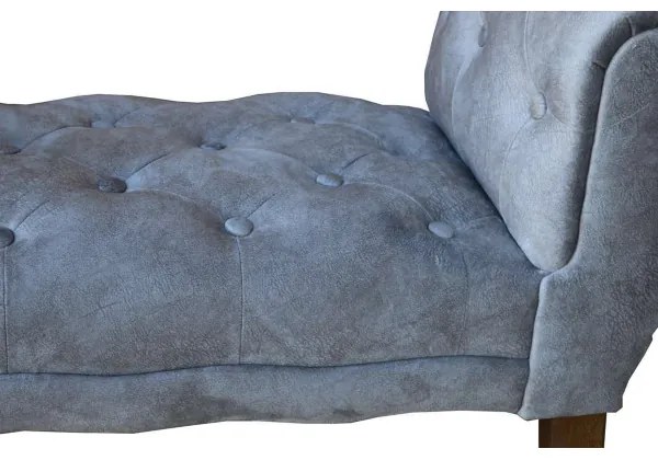 Panca poggiapiedi 96 cm con braccioli - velluto Grigio CHESTER