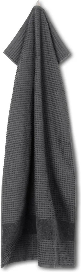Asciugamano tipo terry grigio scuro in cotone organico 70x140 cm Check – JUNA