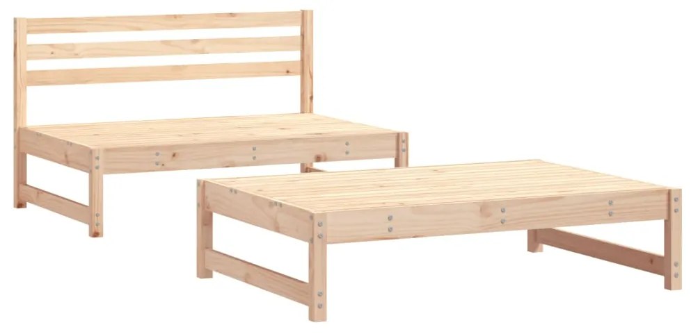 Set Salotto da Giardino 2 pz in Legno Massello di Pino