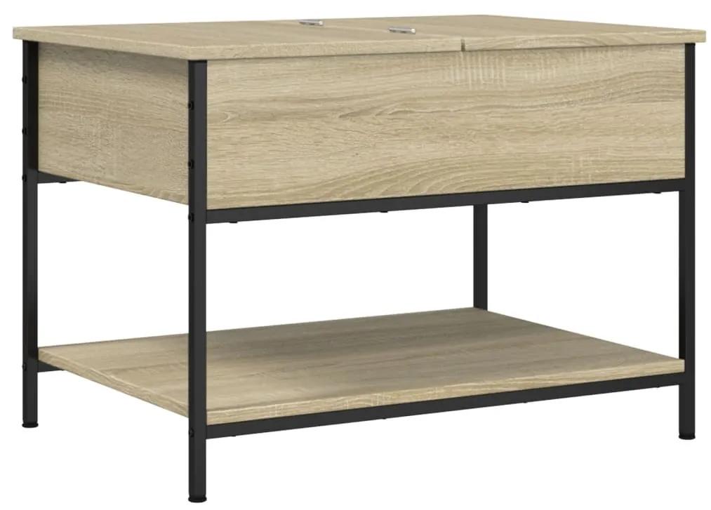 Tavolino Salotto Rovere Sonoma 70x50x50 cm Multistrato Metallo
