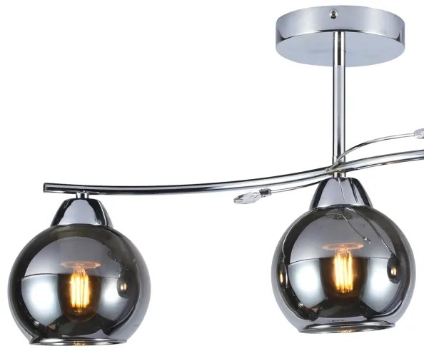 Lampadario a sospensione con supporto rigido CONNOR 3xE27/15W/230V cromo lucido/grigio