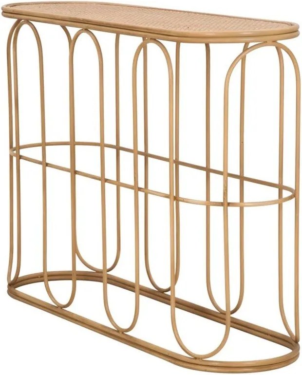 Tavolo consolle di colore naturale in rattan 32x110 cm Samui – Mauro Ferretti