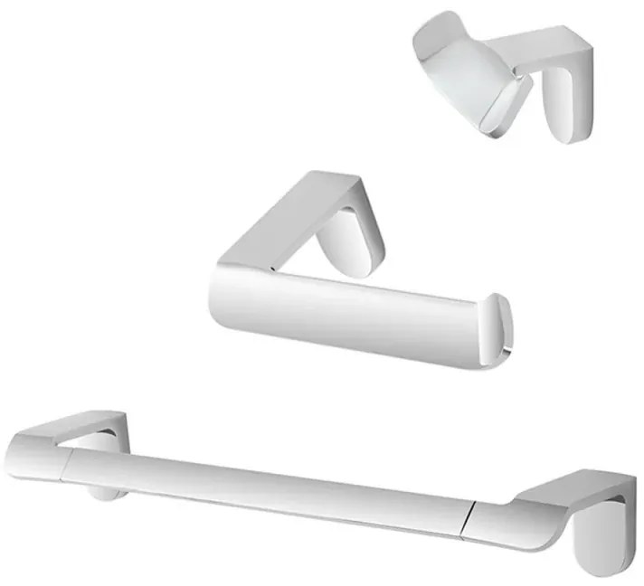 Set con appendino, porta rotolo e porta salviette a muro cromo Fusion