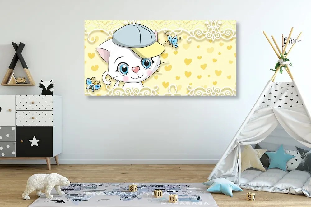 Stampa su tela – Gattino curioso