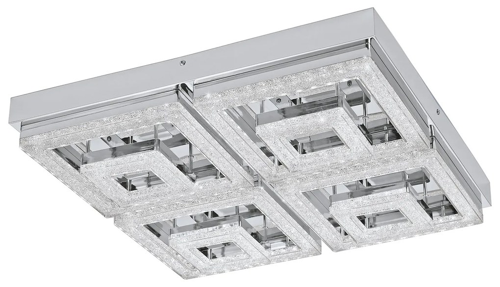 Plafoniera Moderna Fradelo Acciaio Cromo Luce Led Integrato 46,5W