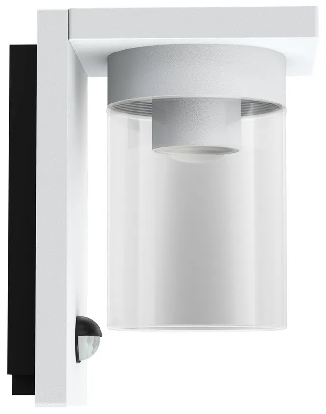 Applique Bianca IP54 con Base E27 e Sensore di Movimento - Serie RIGA