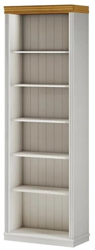 Libreria bianca in pino massiccio 74x223x37 cm Anita – Støraa