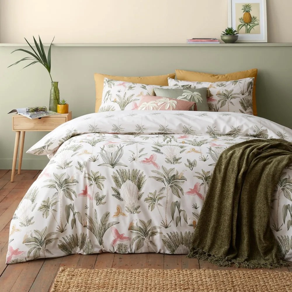 Biancheria da letto beige per letto matrimoniale/per letto esteso 230x220 cm Paradiso Palm – Catherine Lansfield