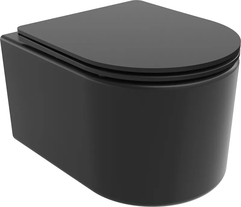 Mexen Sofia WC rimless con sedile a chiusura rallentata slim, duroplast, nero opaco - 30541085
