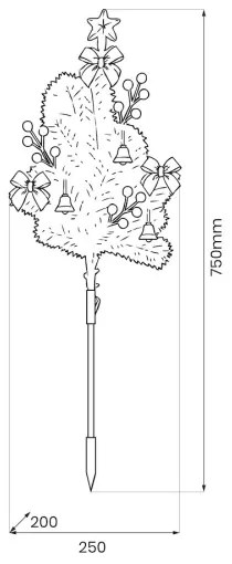 Decorazione natalizia LED/1W/230V 75 cm IP44 verde