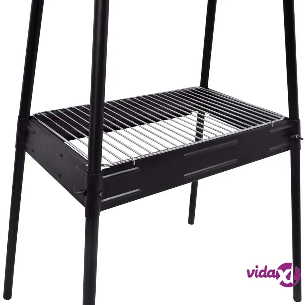 vidaXL Barbecue elettrico rettangolare da giardino con grill e supporto