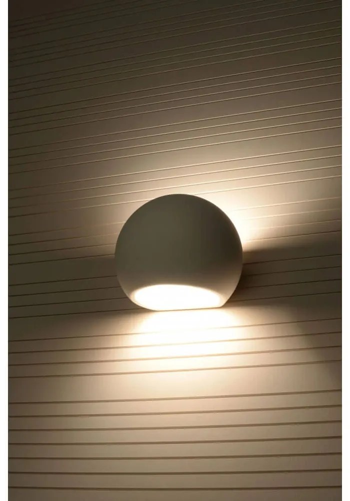 Applique da Parete in Gesso-Ceramico GLOBE E27 Pitturabile da interno Colore del corpo Pitturabile