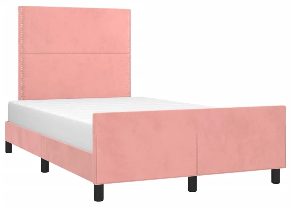 Giroletto con testiera rosa 120x190 cm in velluto