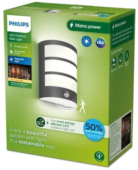 Philips - LED Applique da esterno con sensore PYTHON LED/3,8W/230V IP44