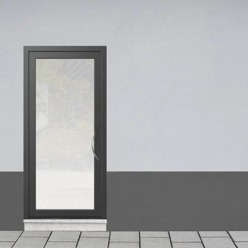 Portoncino d'ingresso Condo3 con vetro L 90 x H 210 cm in alluminio grigio, apertura spingere a sinistra