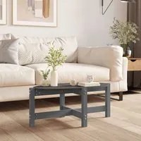 Tavolino da Salotto Grigio 87x48x35cm in Legno Massello di Pino cod mxl 6751