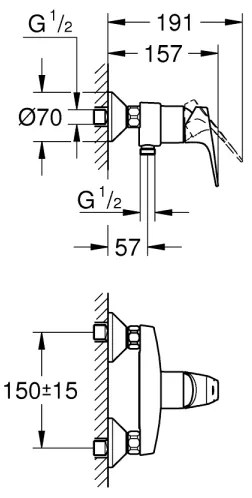 GROHE 23771000 - Miscelatore doccia START FLOW, cromo lucido