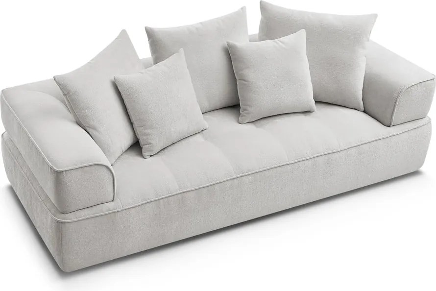 Divano grigio chiaro con rivestimento in ciniglia 237 cm Whesley – Bobochic Paris