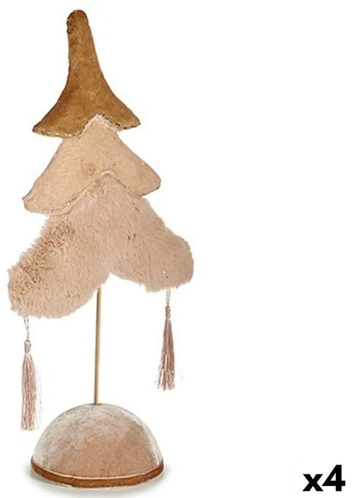 Albero di Natale Poliestere Beige Dorato Legno 12 x 43 x 22 cm (4 Unità)