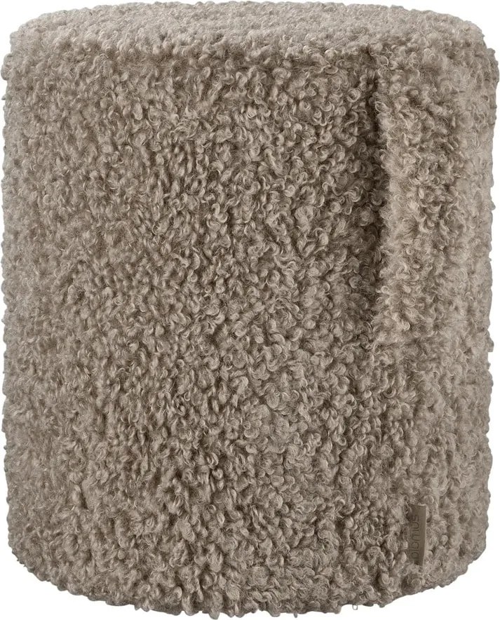 Poggiapiedi marrone con rivestimento in bouclé Teddy – Blomus