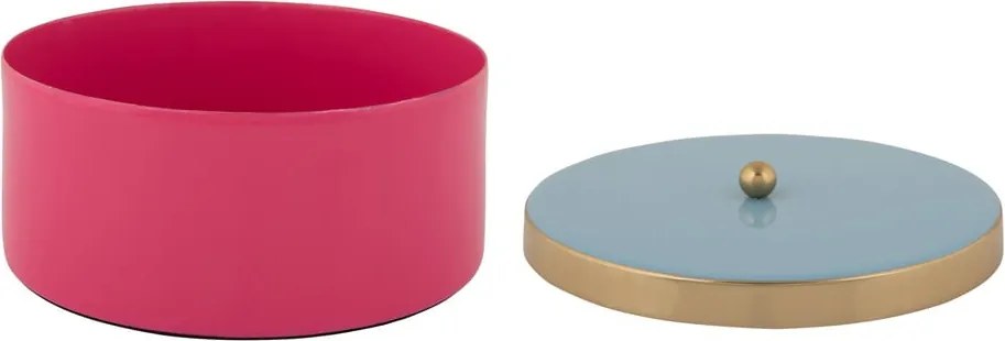 Scatola decorativa rosa in metallo ø 16x6 cm Double Funky – PT LIVING