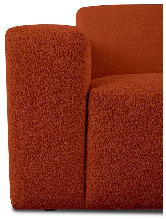 Modulo divano in tessuto bouclé color mattone (angolo sinistro) Roxy - Scandic