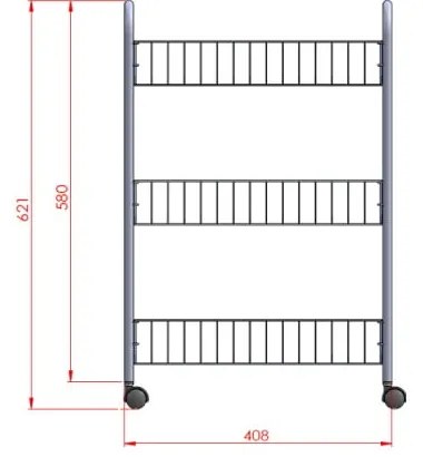Supporto mobile con 3 ripiani Lugano - Metaltex