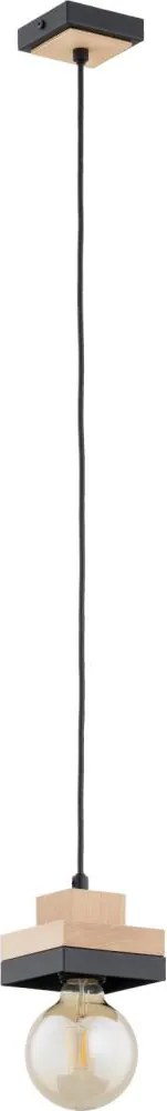 Lampadario a sospensione LARSO con cavo 1xE27/15W/230V nero/beige