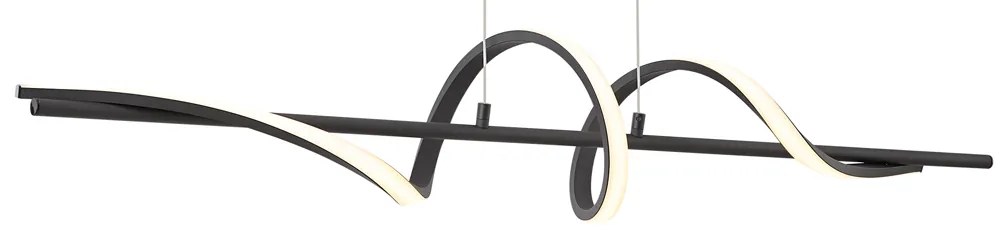 Lampada a sospensione di design nera 110 cm con LED dimmerabile a 3 livelli - Wokkel