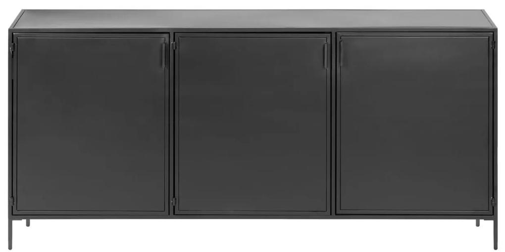 Kave Home - Credenza Shantay 3 ante in acciaio verniciato nero 160 x 72 cm