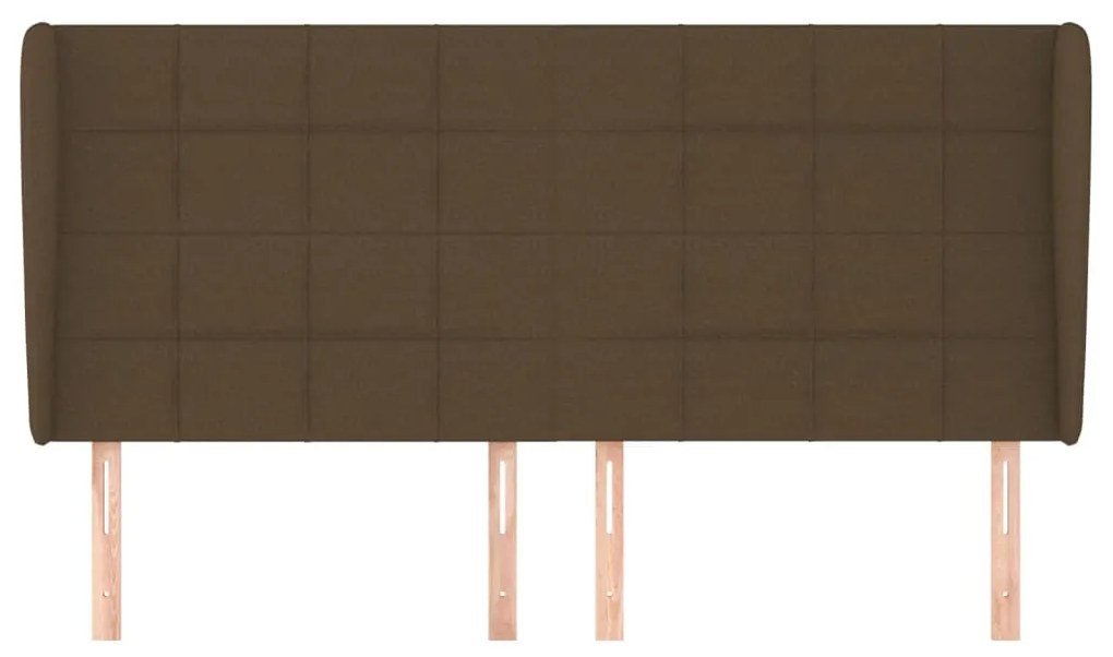 Testiera ad orecchio marrone scuro 183x23x118/128 cm in tessuto